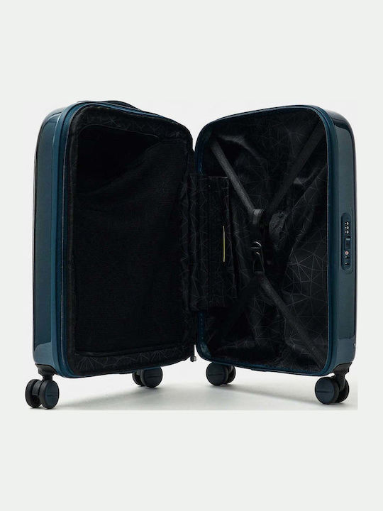 Mandarina Duck Logoduck Cabin Hard Suitcase Blue Metallic with 4 Wheels Height 55cm