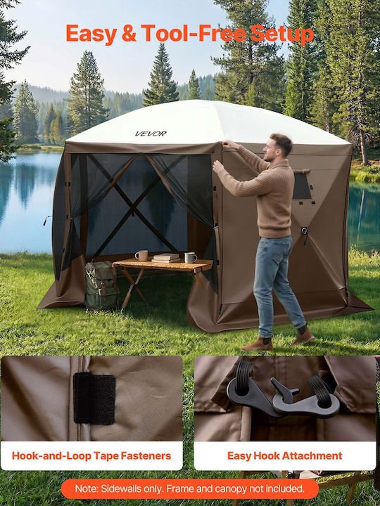 Vevor Garten Gazebo Braun 1,73x1,48m