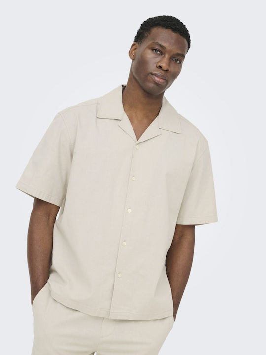 Short Sleeve Shirt in Regular Fit Ecru