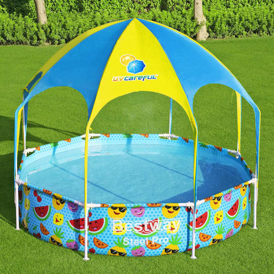 Bestway Kinder Schwimmbecken PVC Aufblasbar Silber