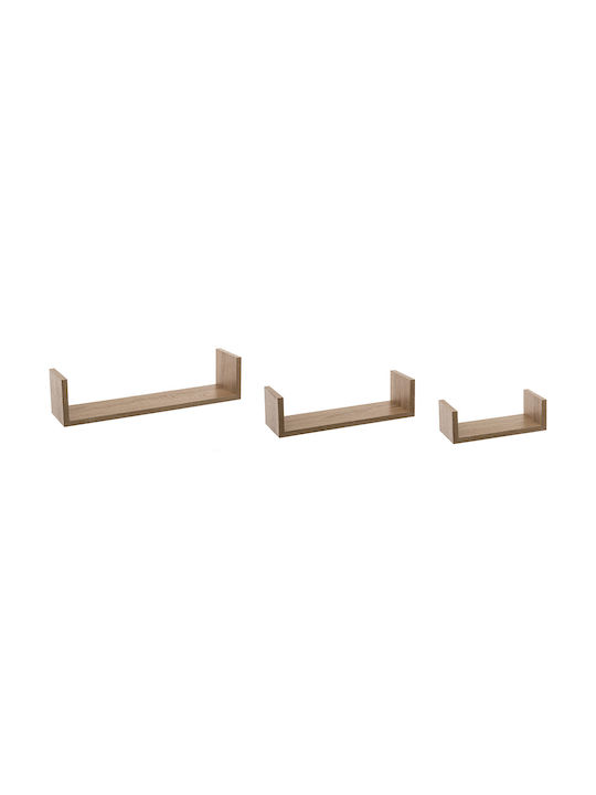 Natural Wall Shelves (3 Pieces) 22x10x7cm