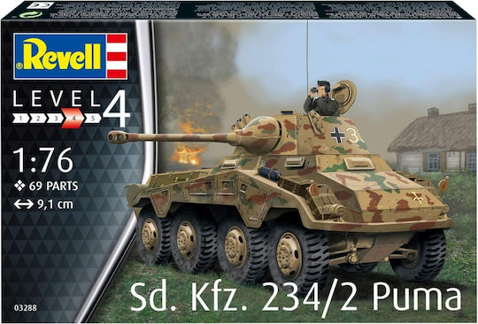 Revell Sd.Kfz. 234/2 Puma Modeling Figure Tank 69 Pieces in Scale 1:76