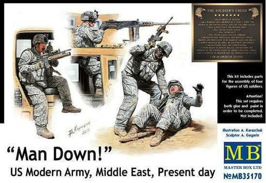 Master Box Φιγούρα Μοντελισμού "Man Down!'' US Modern Army σε Κλίμακα 1:35