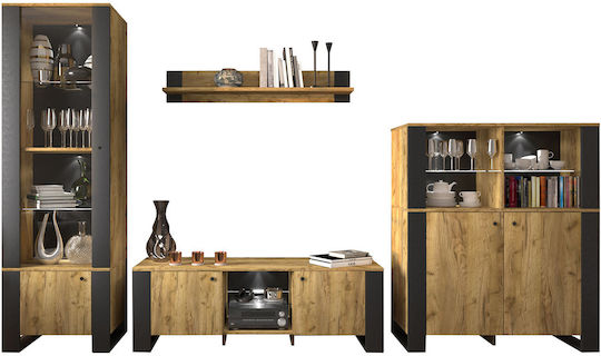 Wandregal Old Wood Goldene Eiche 115.6x17.6x20cm