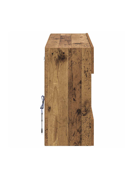Shelf Wall with LED Old Wood 98.5x30x60.5cm