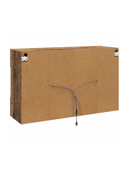 Shelf Wall with LED Old Wood 98.5x30x60.5cm