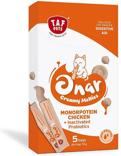 Λιχουδιά Γάτας Taf Pets Onar Creamy Digestive Aid 5x14gr 70gr