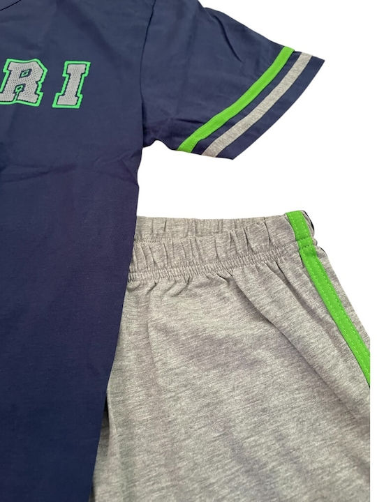 Enrico Coveri Sommer Herrenpyjama Blau