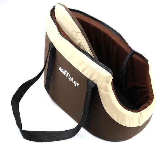 Animal Dog Carrying Brown Shoulder Bag for 3.5kg Pets L43xW18xH18cm