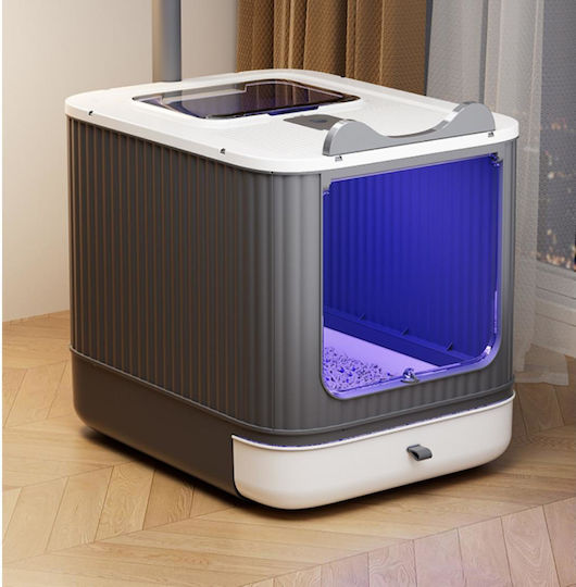 Τουαλέτα Γάτας Uv-light Κλειστού Τύπου Διάστ.34.5x44.5x37.5cm
