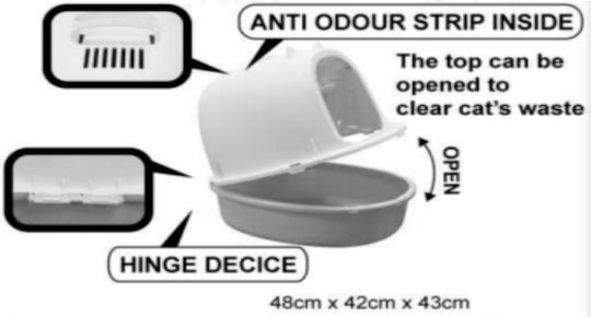 Animal Cat Toilet Closed Gray L48 x W42 x H43cm