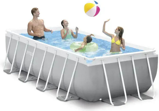 Intex Swimming Pool 6836lt with Metallic Frame 400x200x100cm Gray