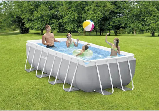 Intex Swimming Pool 6836lt with Metallic Frame 400x200x100cm Gray