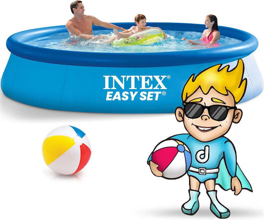 Intex Easy Set Στρογγυλή Πισίνα PVC 3077lt Φουσκωτή 305x61εκ. Γαλάζια