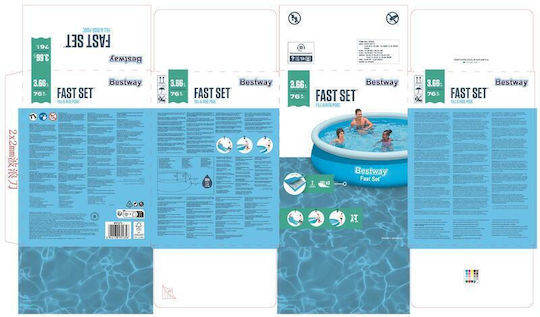 Bestway Runde Schwimmbecken PVC 5377lt Aufblasbar 366x76cm Hellblaue