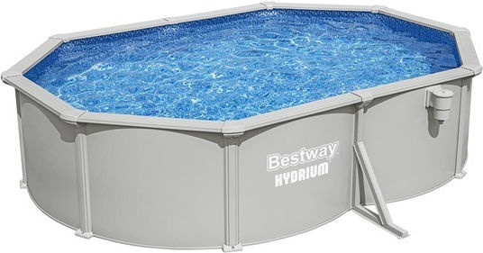 Bestway Oval Swimming Pool PVC 3785L with Metallic Frame 500x360x120cm Grey