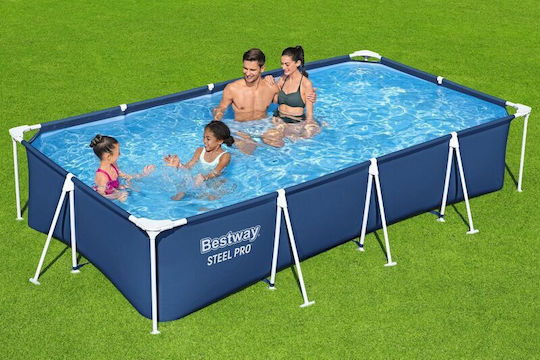 Bestway Steel Pro Swimming Pool PVC with Metallic Frame 400x211x81cm Blue