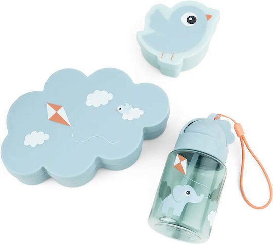 Done by Deer Done by Deer Baby & Kids Feeding Set Made of Plastic with Anti-Slip Blue Base 2 Pieces