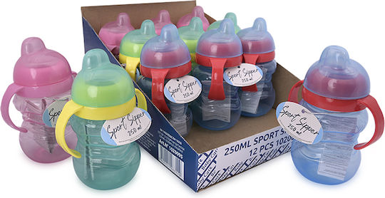 Lorelli Sport Sipper Educational Sippy Cup Plastic with Handles Pink Pink for 6m+m+ 250ml