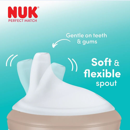 Nuk Εκπαιδευτικό Μπιμπερό Πλαστικό με Λαβές Κόκκινο για 6m+ 150ml