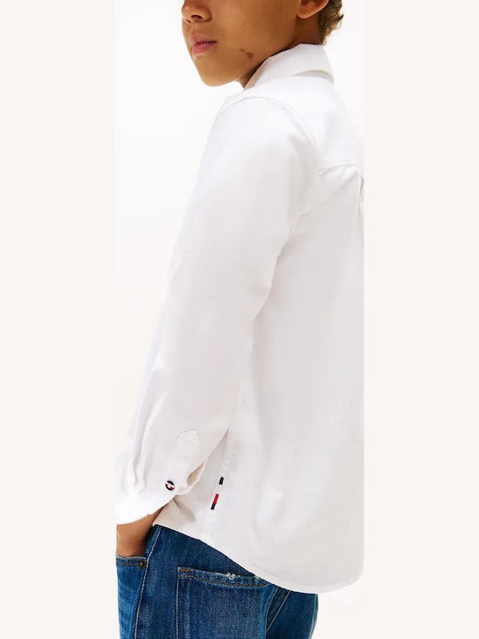 Tommy Hilfiger Kids Shirt Long Sleeve White Oxford