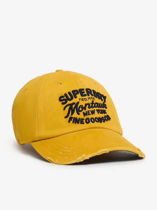 Superdry Vintage Applique Baseball Cap Old Gold Yellow Y9011033a Kfn