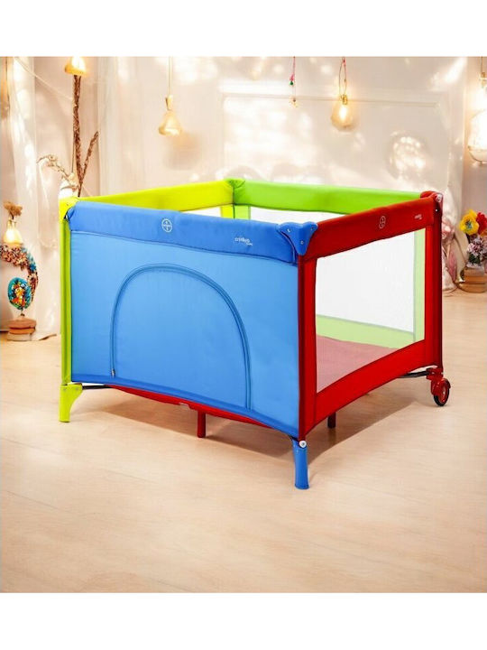 Asalvo Playpen Παρκοκρέβατο με Στρώμα Πολύχρωμο 97x97cm