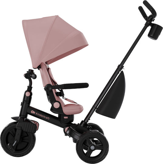 Kinderkraft AVEO 2 Plus Triciclete Pentru Copii Cu Mâner Pentru Părinți Pentru 9 Luni Roz