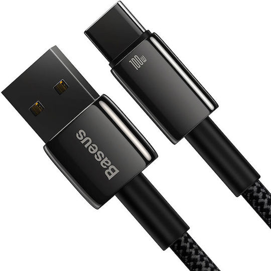 Baseus Tungsten USB 2.0 Kabel USB Typ-C männlich - USB-A 100W PD Schwarz 2m CAWJ000101