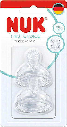 Nuk First Choice Θηλές από Σιλικόνη Μικρής Ροής για 0+ μηνών 2τμχ