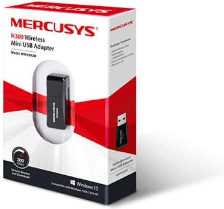 Mercusys Mw300um USB Адаптер За Мрежа С Безжично Свързване Wi-Fi 300Mbps (v4)