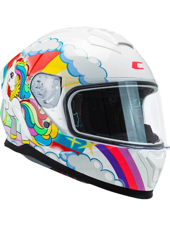 CGM Micro Dreams 265D Детска Full Face ECE 22.06 Бял / Фуксия / Светлосин