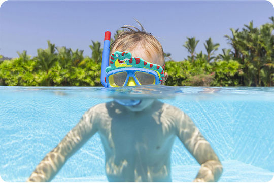 Bestway Mască De Scufundare Din Silicon Cu Snorkel Pentru Copii Albastru/ Galben