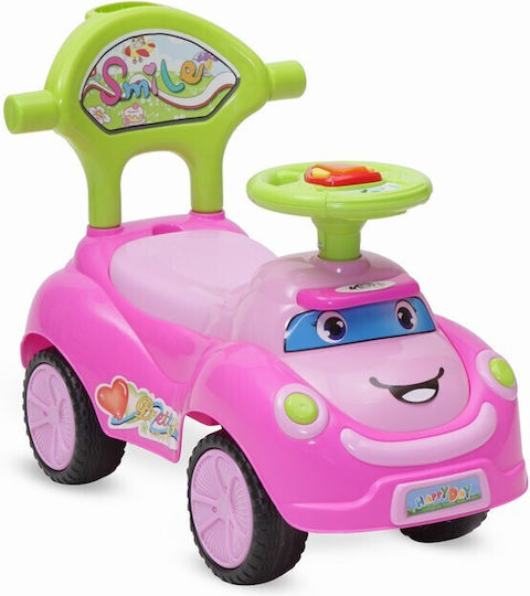 Cangaroo Smile Car Ride On with Parental Handle for 12+ Months Pink