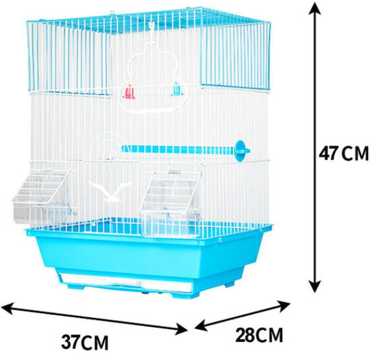 Animal Bird Cage 37x28x47cm. Blue