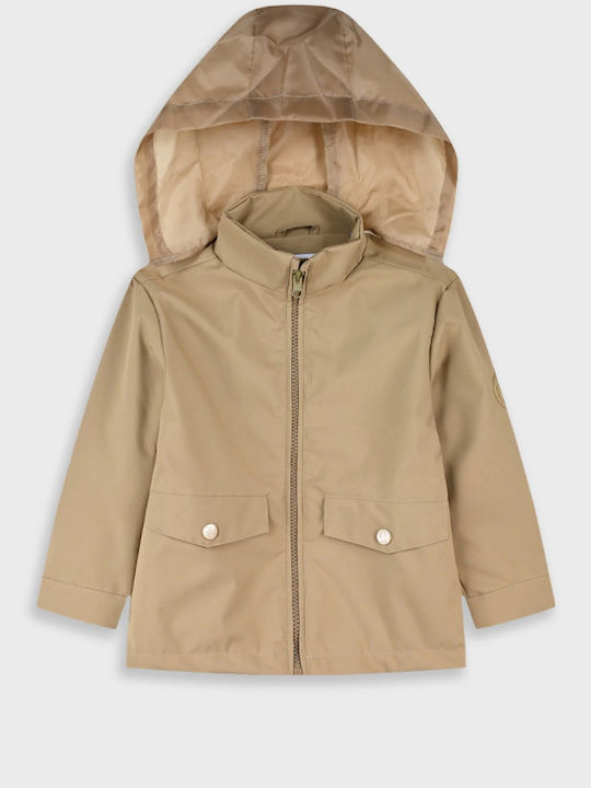 Kids Casual Short Jacket with Hood Desert Beige