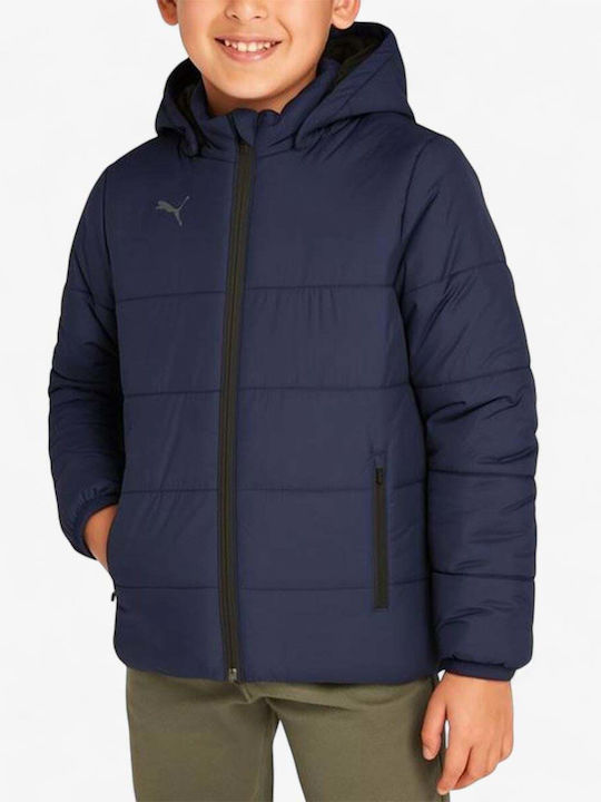 Geacă Padded Sport Pentru Copii Lungă Cu Glugă Albastră