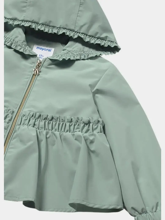 Kids Casual Windproof Jacket with Hood Green