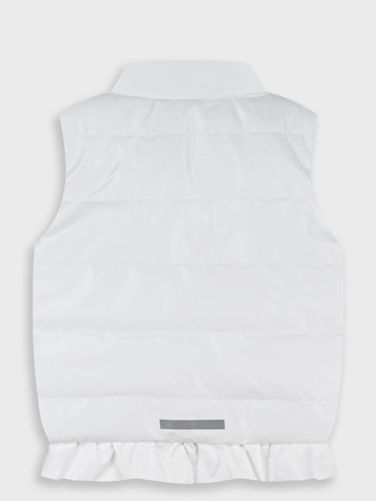 Kids Casual Sleeveless Short Jacket White