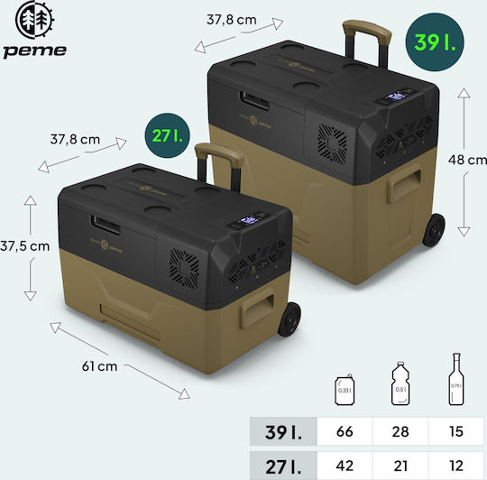 Peme Expedition 30 Tragbare Kühlschrank 27lt 12V / 24V Ecru