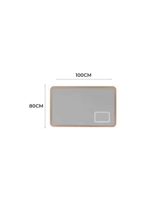 Imex Τετράγωνος Καθρέπτης Μπάνιου Led 100x80cm Γκρι