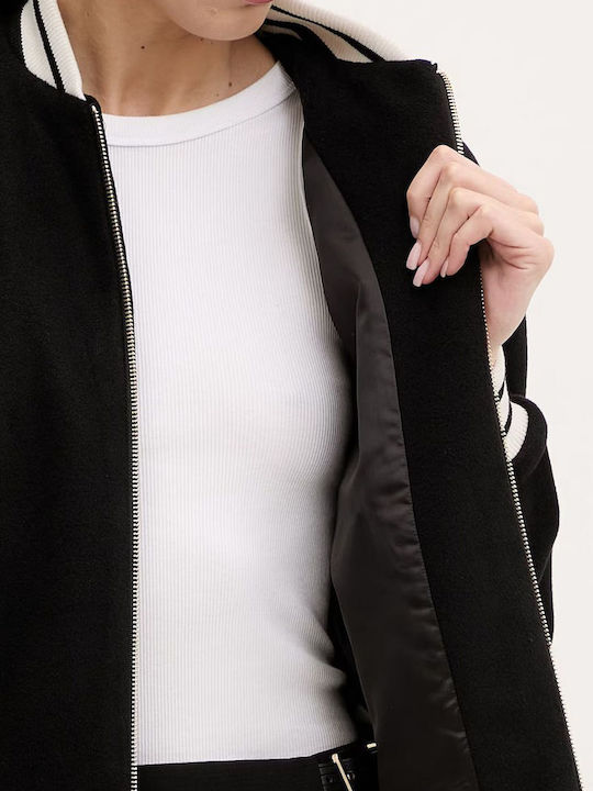 Damen Bomber Jacke Schwarz