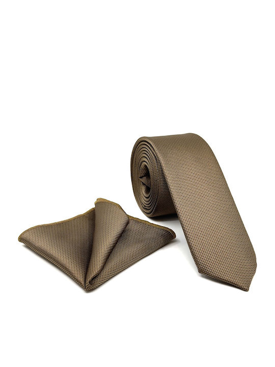 Life Style Butiken Set of Men's Printed Ties in Beige Colour