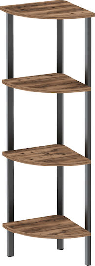 Corner Bookcase Lela 34x34x125cm Black - smoked walnut