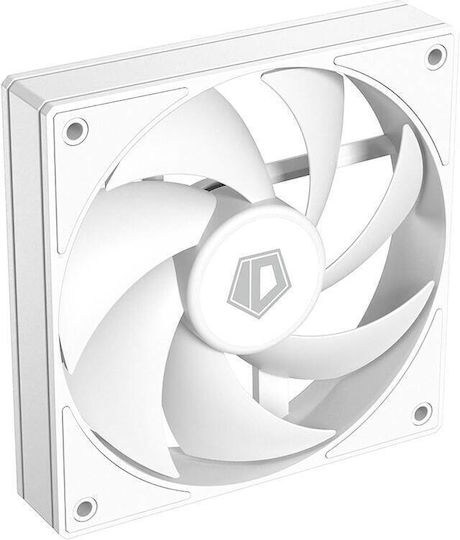 ID-Cooling AF-125 Ventilator Pentru Carcasă 120mm (2000rpm / 78.25cfm) Fără Iluminare LED și Conexiune 4-Pin PWM 3 Bucăți Albe