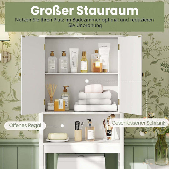Costway Badezimmerschrank 168x23x60cm Weiß