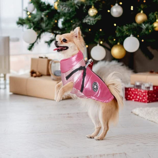 Animal Hundemantel Wasserdicht Rosa mit Rückenlänge 45 cm.