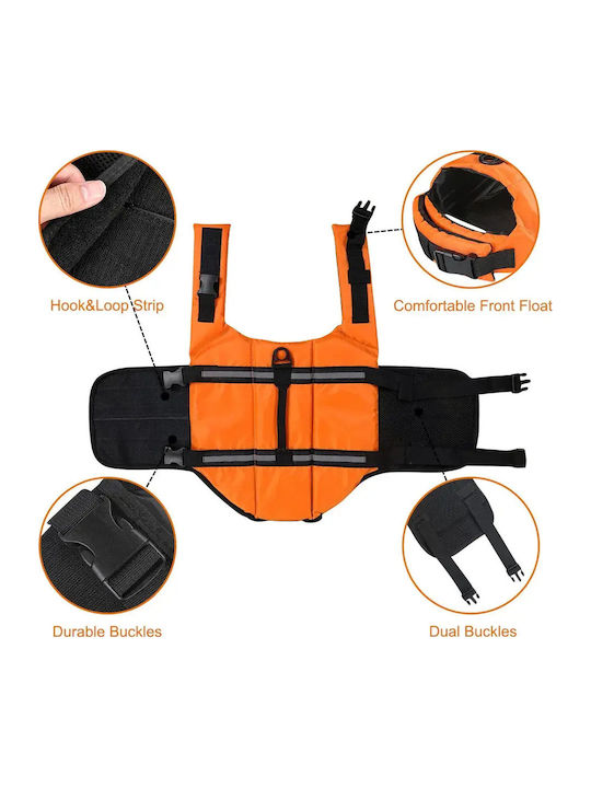 Animal Dog Life Jacket Waterproof Orange 40cm