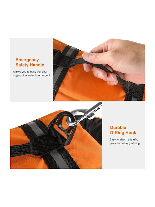 Animal Dog Life Jacket Waterproof Orange 40cm