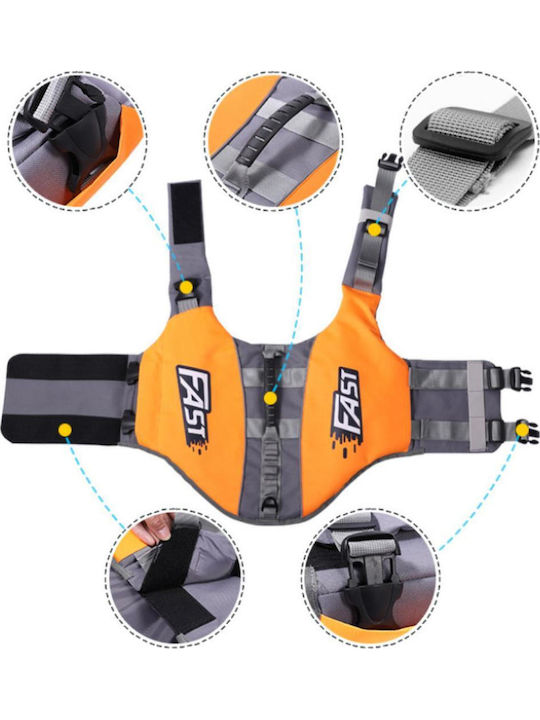 Orange Pet Safety Life Jacket Length 48-62cm Orange Pet Safety Life Jacket Length 48-62cm